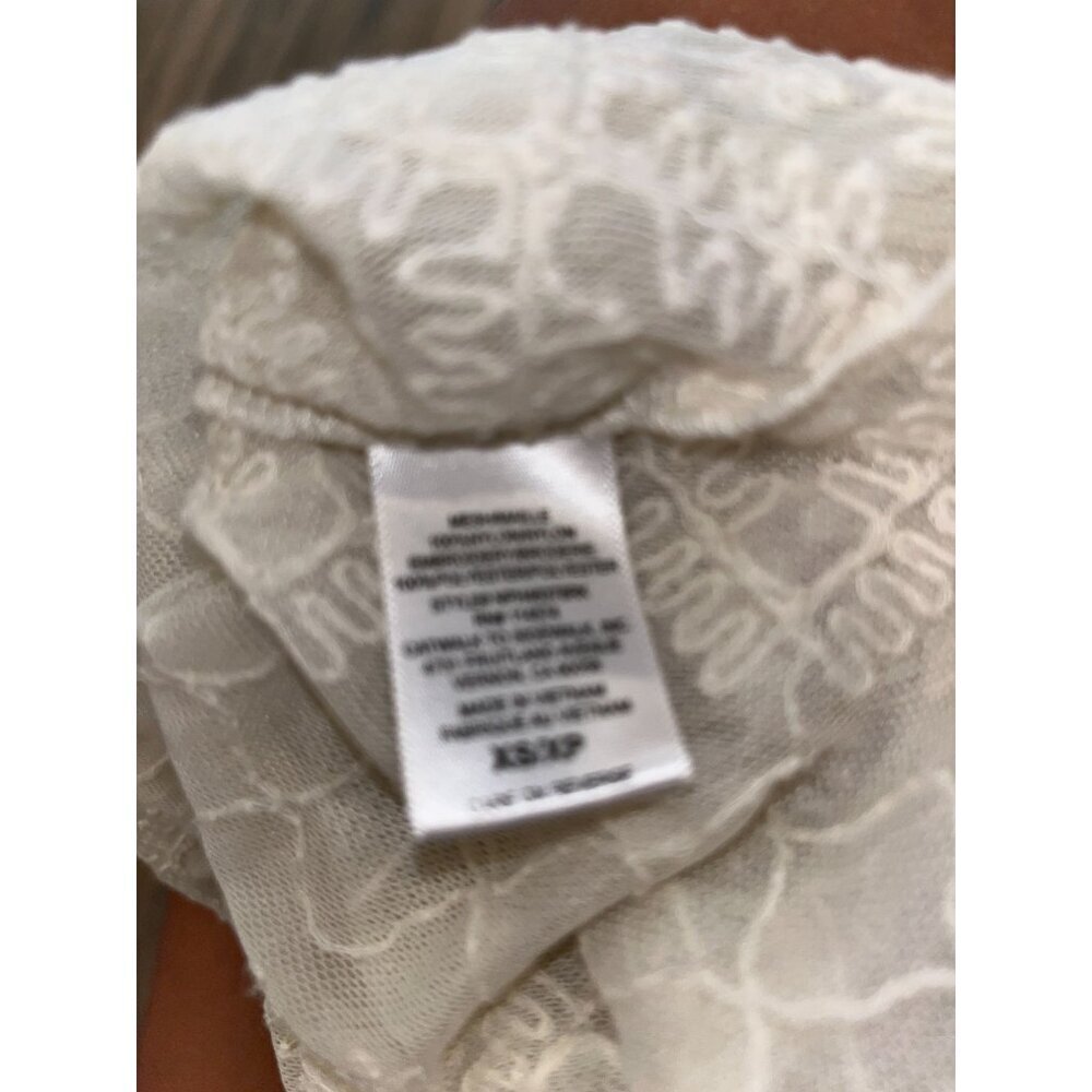 Ro&de Womens Lace Peplum Top White Size XS - Picture 8 of 9